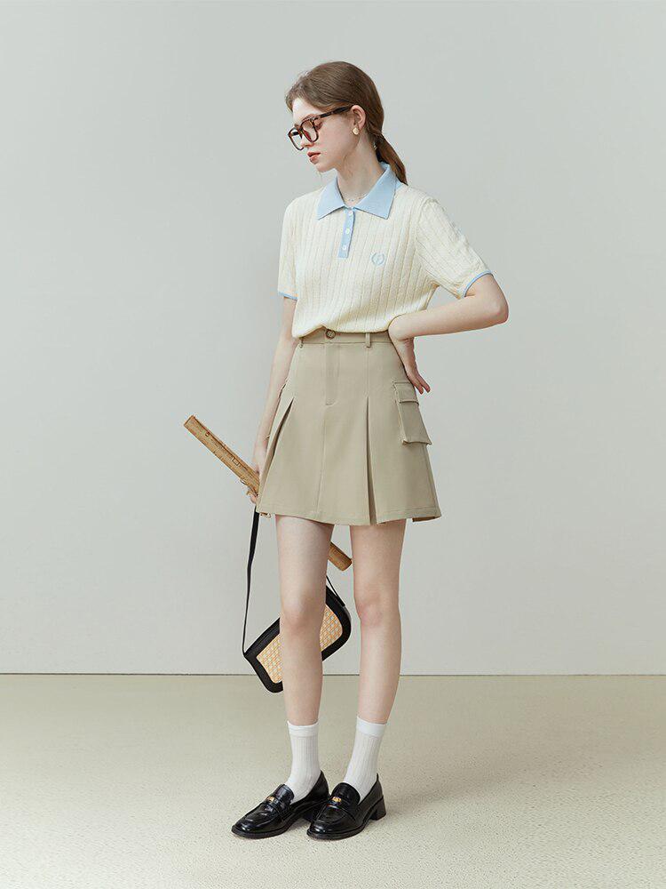 College Style Short Sleeve Sweater - KAYSMAR