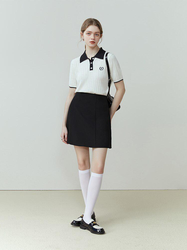 College Style Short Sleeve Sweater - KAYSMAR