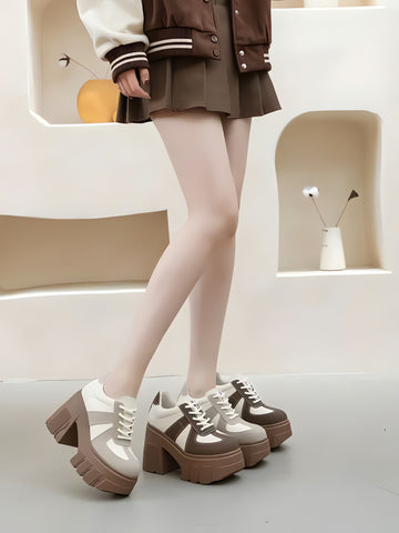 Color Block Platform Oxford Heels