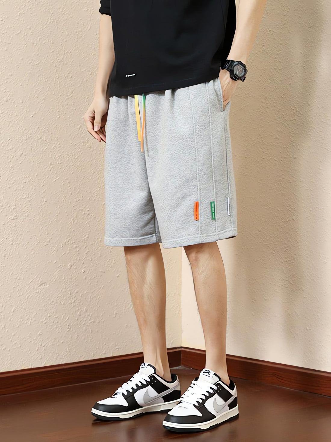 Colored Laces Striped Sweatshort - KAYSMAR