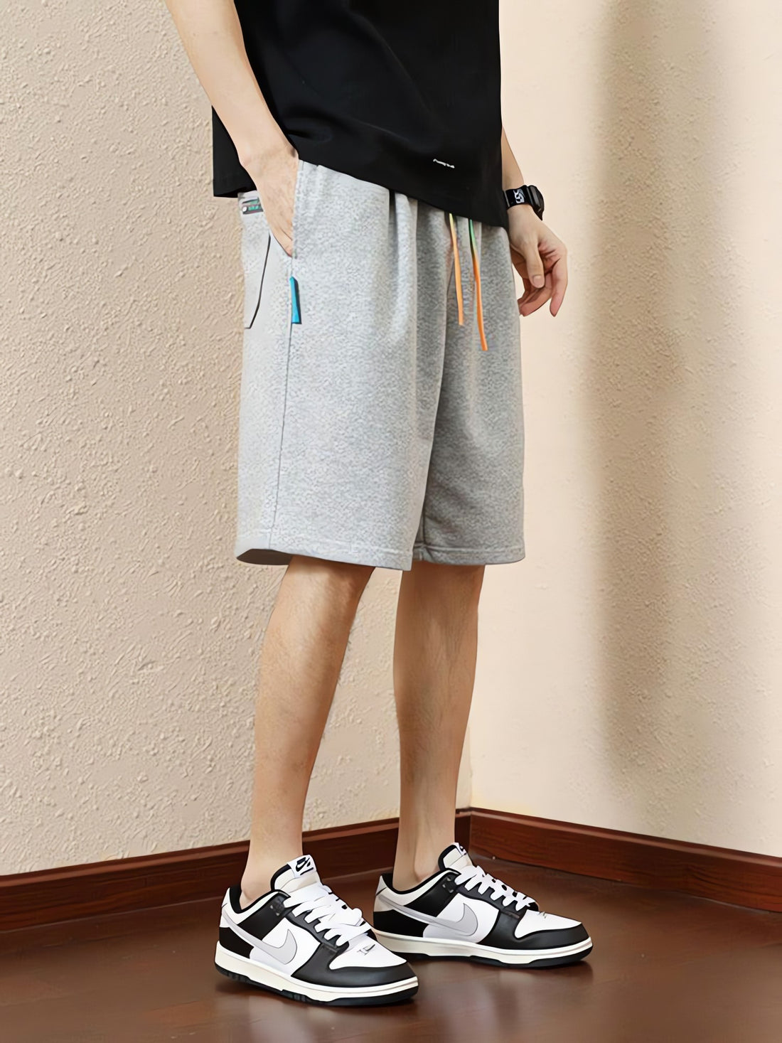Colored Laces Striped Sweatshort - KAYSMAR
