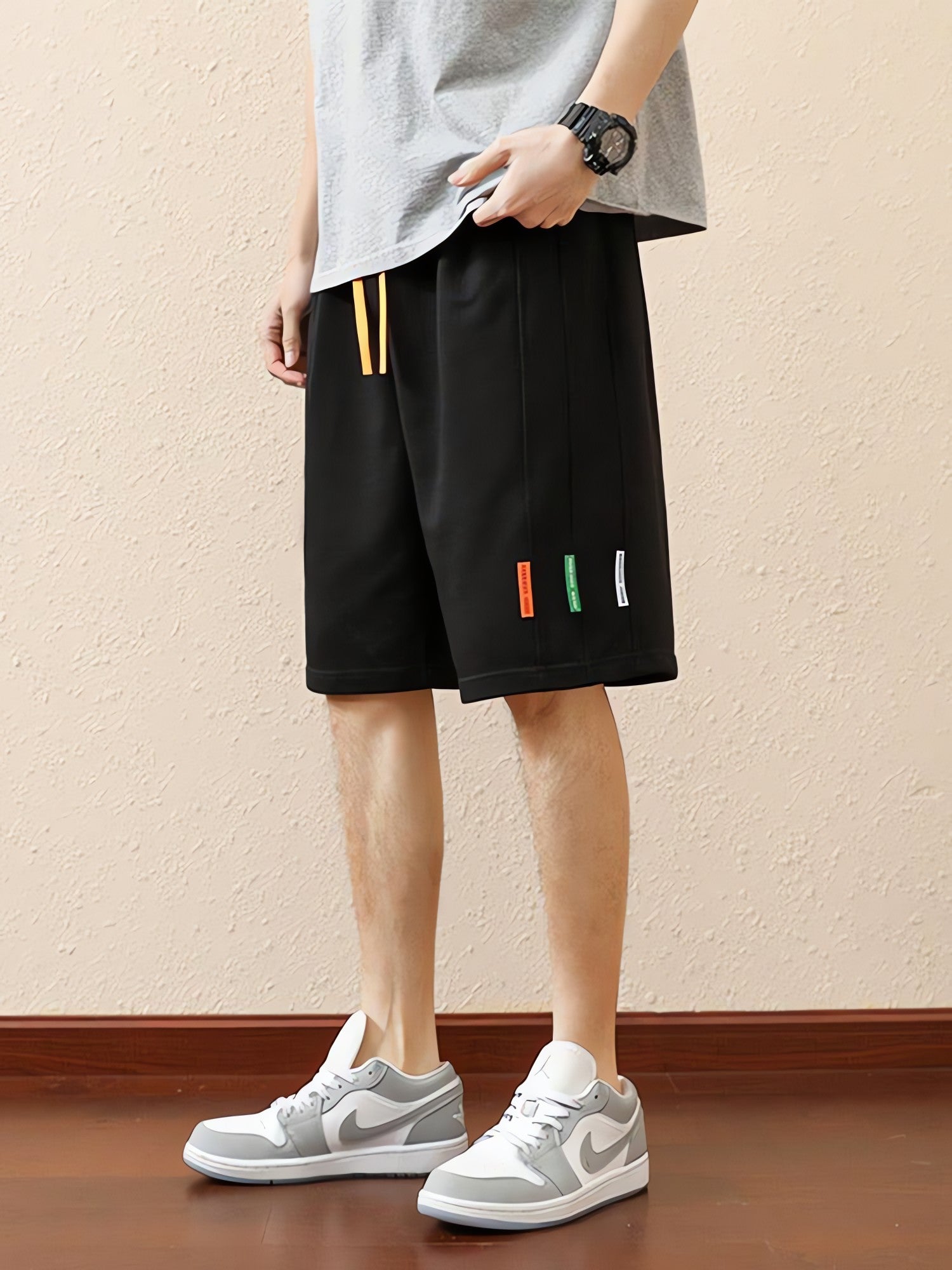 Colored Laces Striped Sweatshort - KAYSMAR