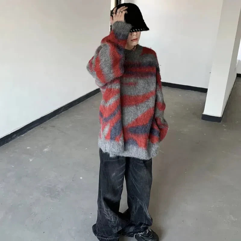 Colorful Patterned Knitted Sweater - KAYSMAR