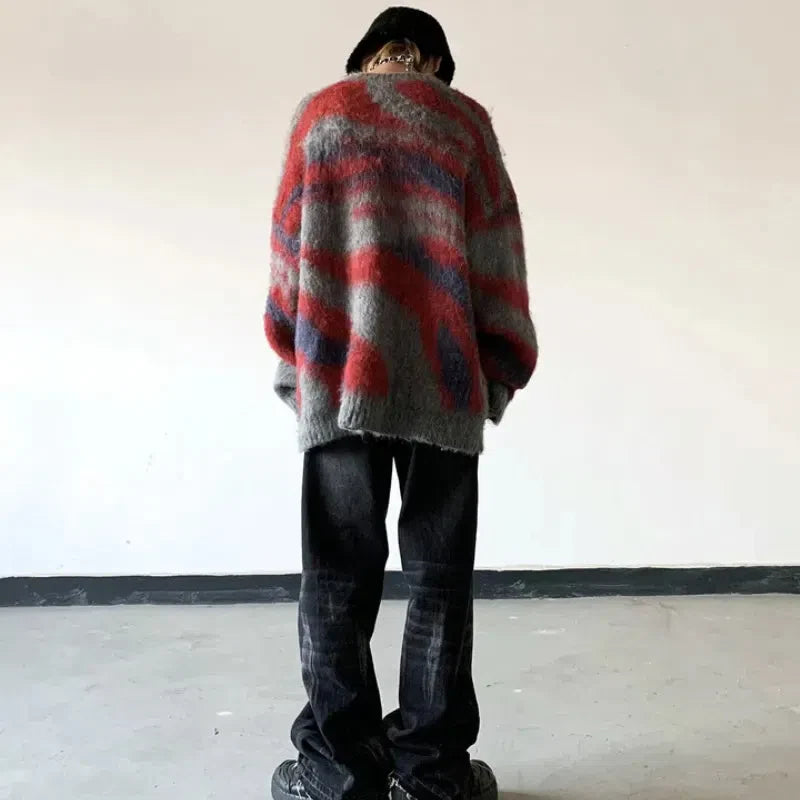 Colorful Patterned Knitted Sweater - KAYSMAR