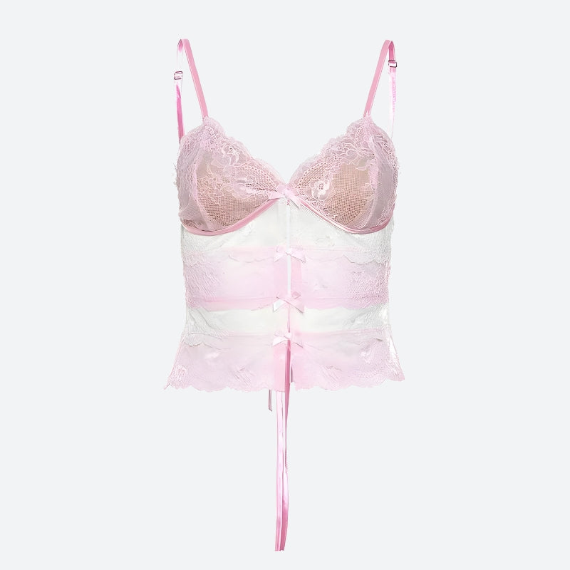 Coquette Bow Backless Lace Top - KAYSMAR