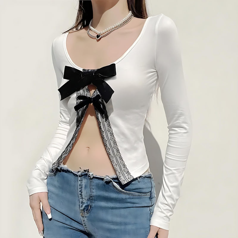 Coquette Bow Open Front Top - KAYSMAR