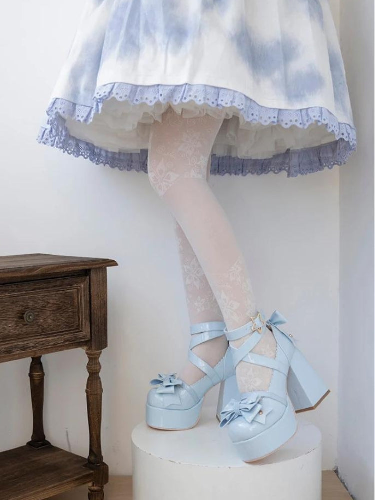 Coquette Bow Star Buckled Platform High Heels - KAYSMAR