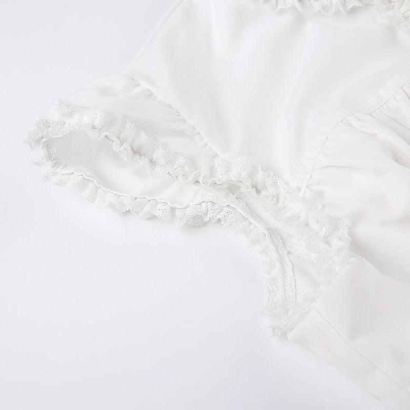 Coquette Cap Sleeve Lace Up Top - KAYSMAR