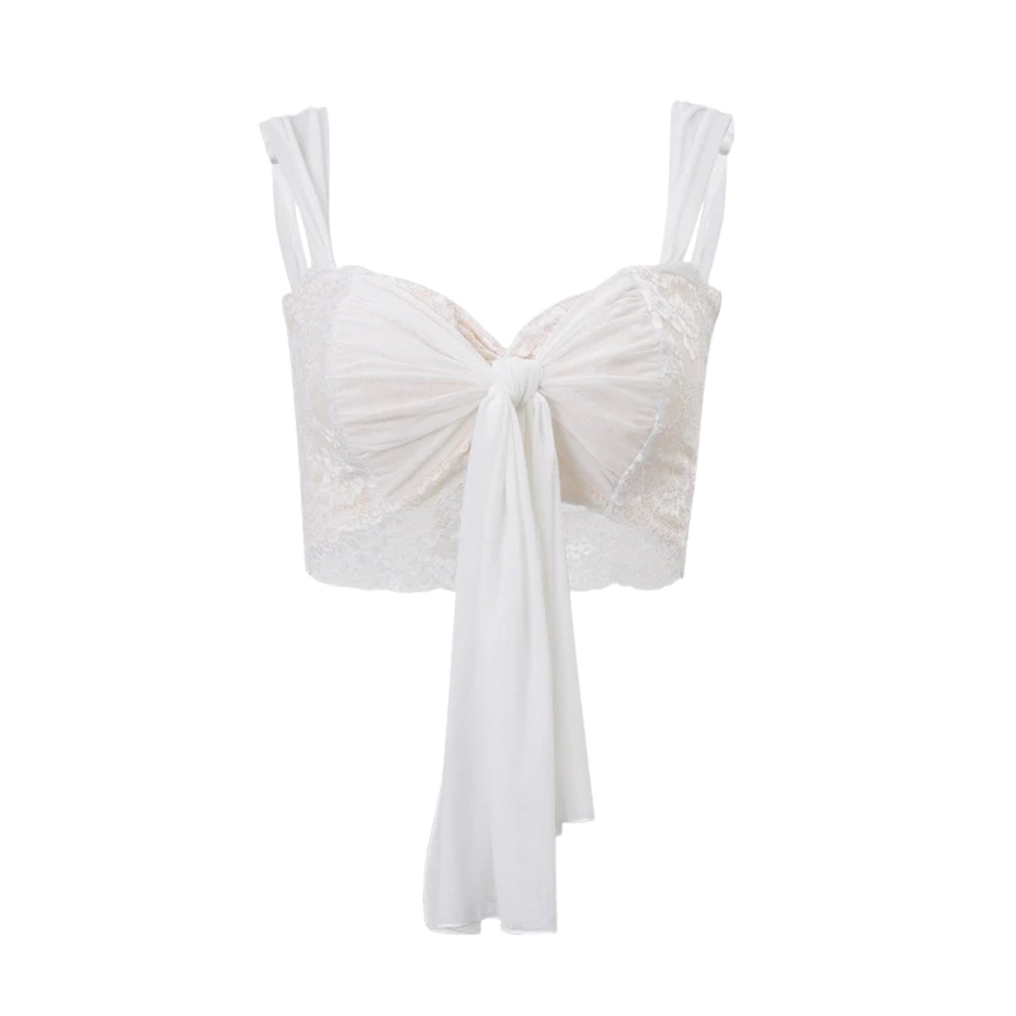 Coquette Lace Mesh Bra Crop Top - KAYSMAR