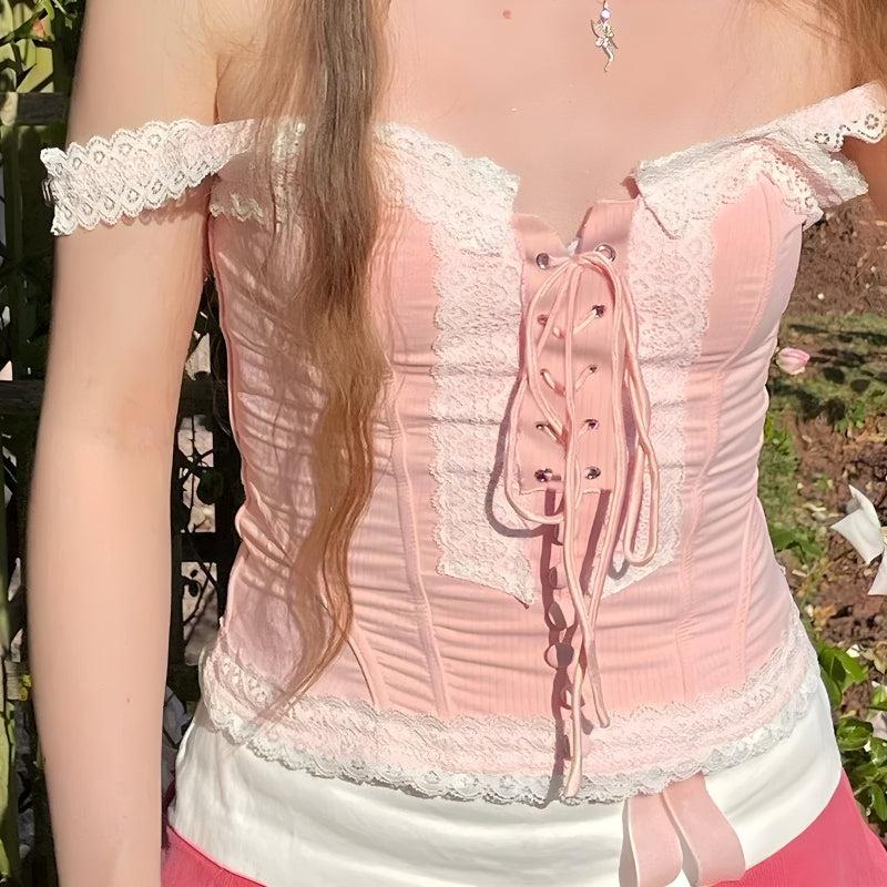 Coquette Lace Up Corset Top - KAYSMAR