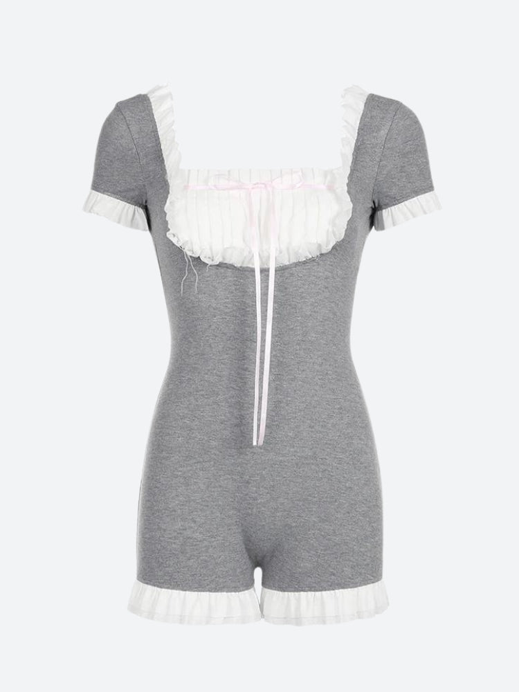 Coquette Ruffled Backless Playsuit - KAYSMAR