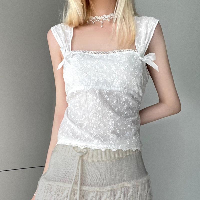 Coquette Square Neckline Top - KAYSMAR
