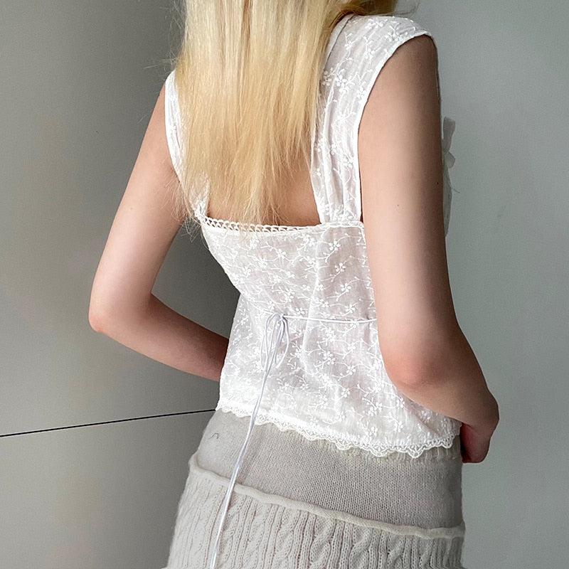 Coquette Square Neckline Top - KAYSMAR
