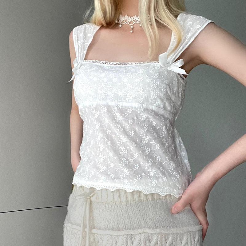 Coquette Square Neckline Top - KAYSMAR