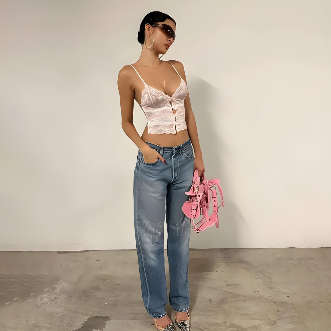 Coquette Bow Backless Lace Top - KAYSMAR