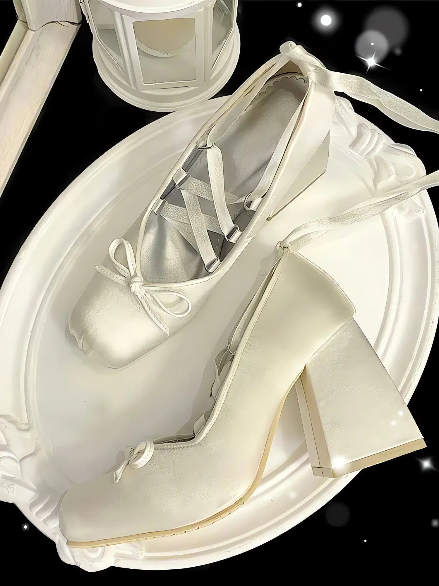 Coquette Bow Lace Up High Heels - KAYSMAR