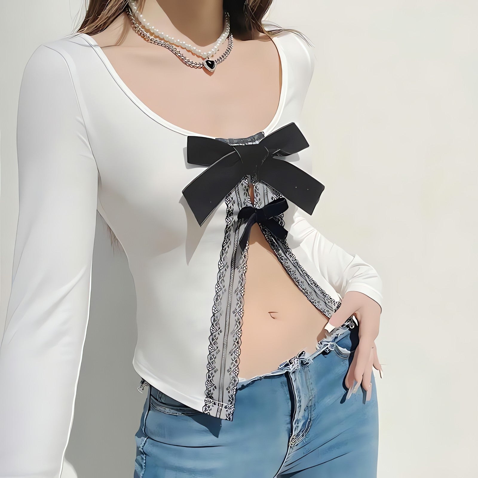 Coquette Bow Open Front Top - KAYSMAR