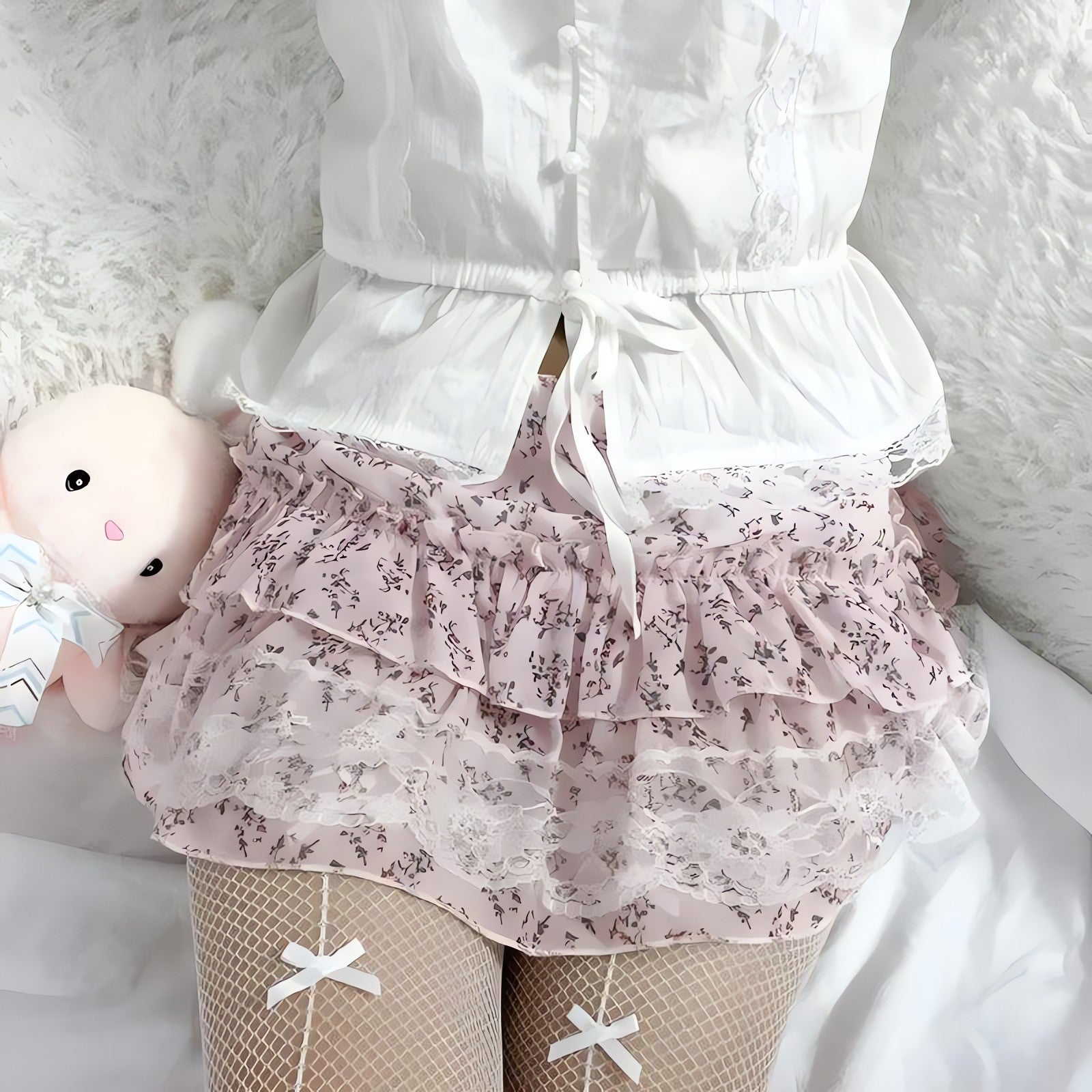 Coquette Floral Ruffled Mini Skirt - KAYSMAR