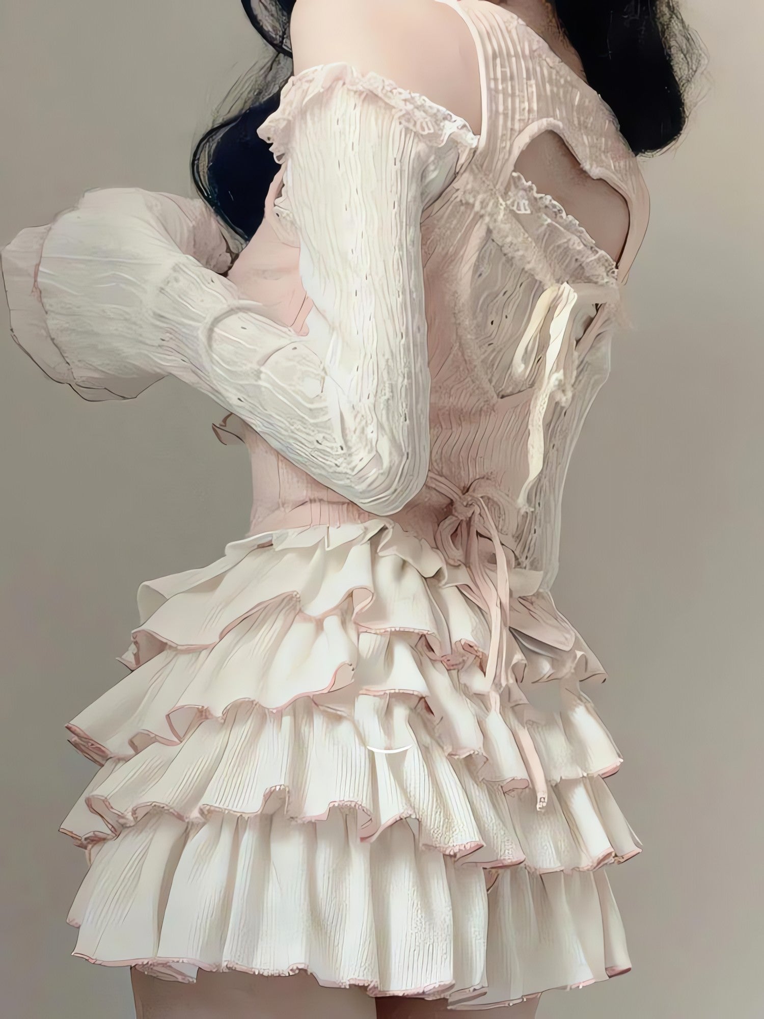 Coquette Top & Mini Skirt Two Piece Set - KAYSMAR