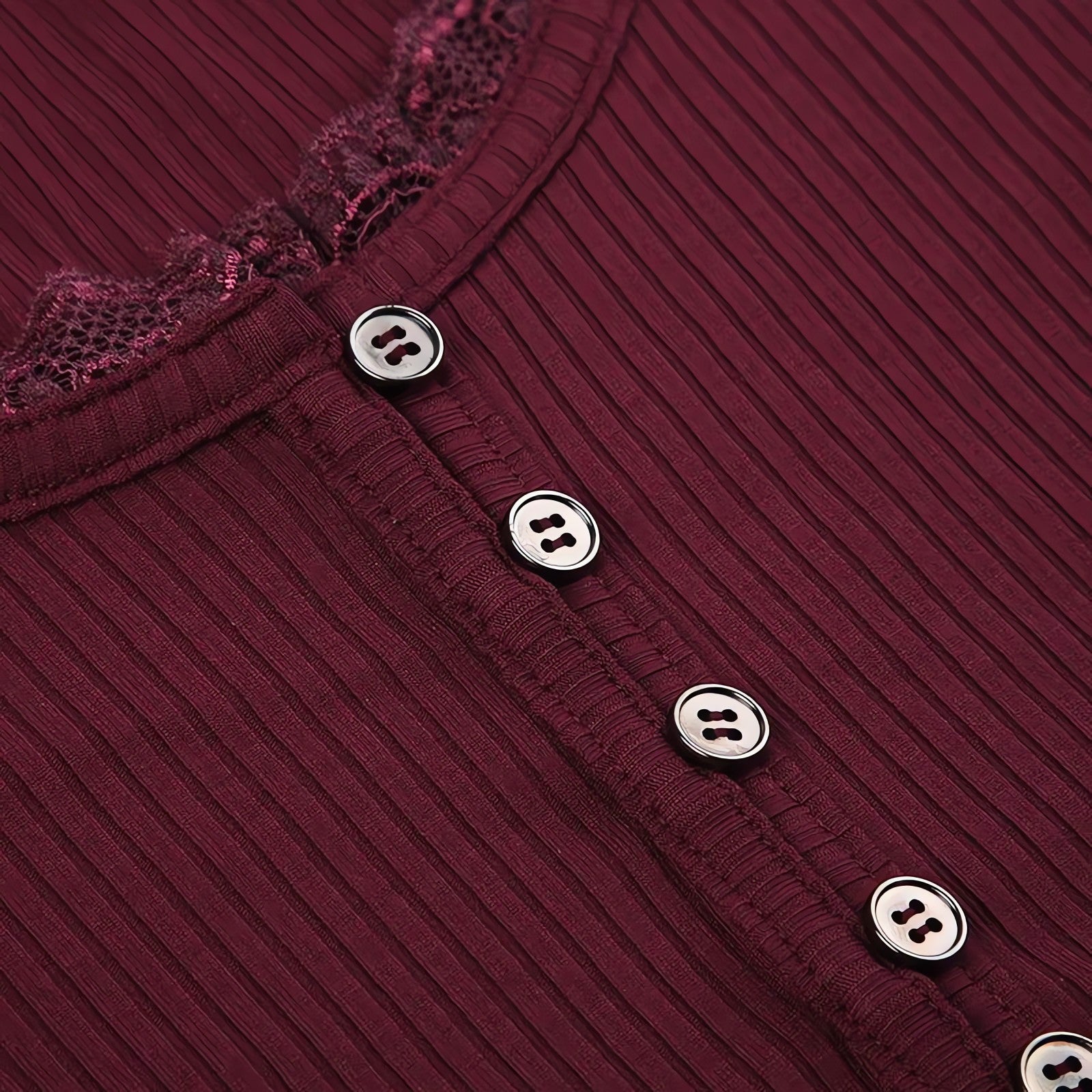 Corduroy Lace Trim Top - KAYSMAR