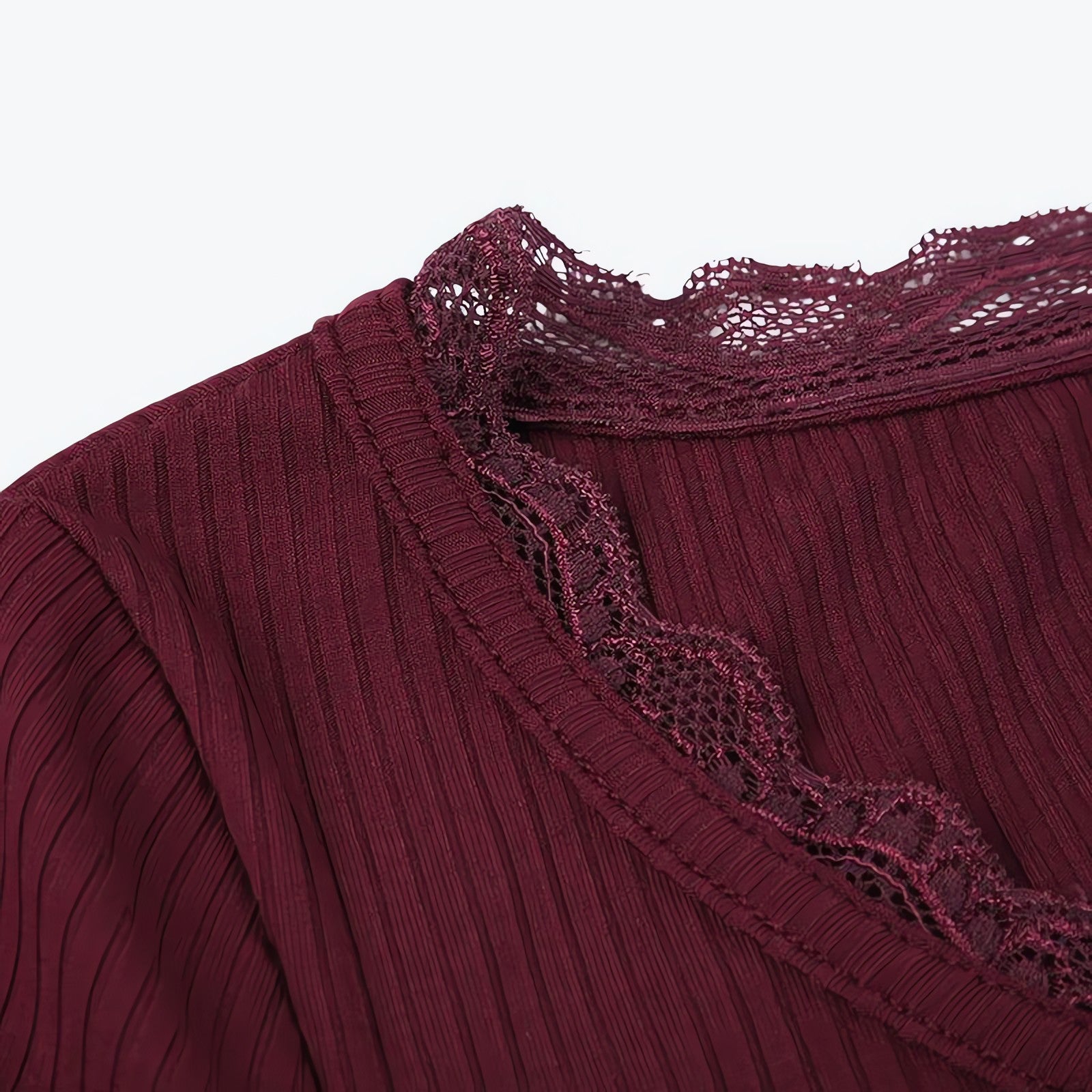 Corduroy Lace Trim Top - KAYSMAR
