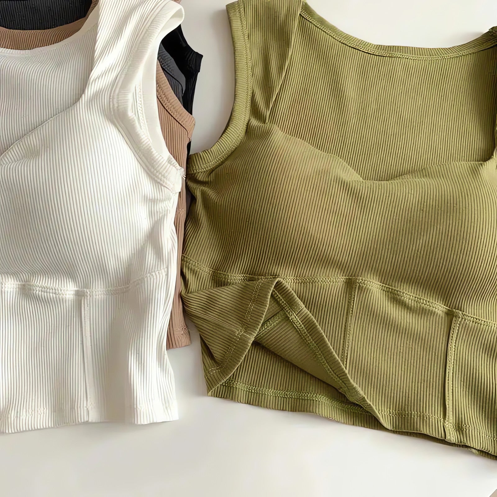 Corduroy Square Neck Crop Top - KAYSMAR