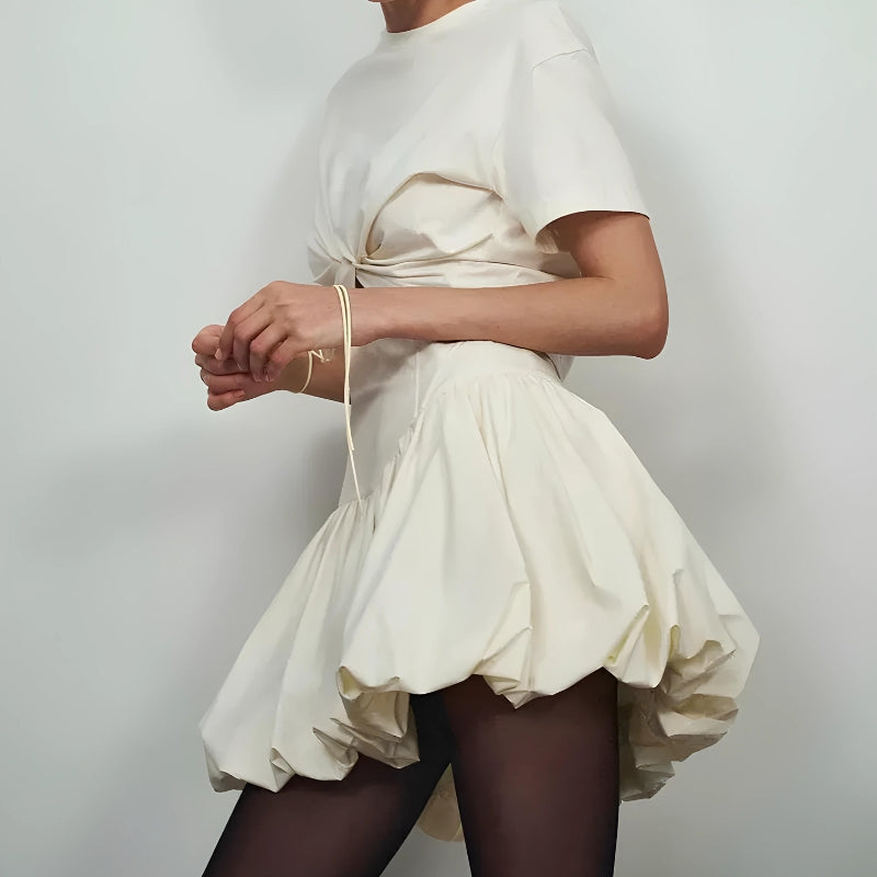 Corset Waist Bubble Mini Skirt - KAYSMAR