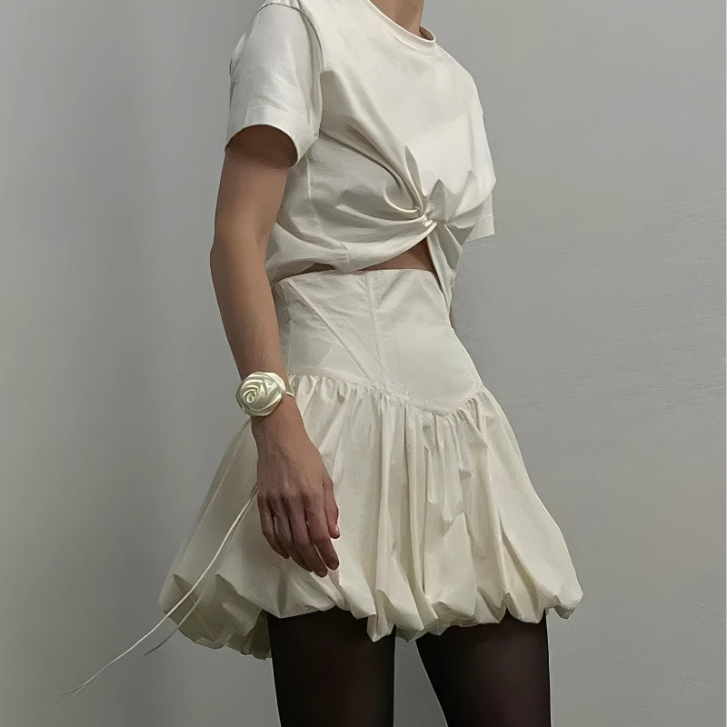 Corset Waist Bubble Mini Skirt - KAYSMAR