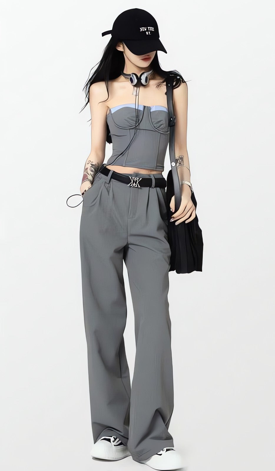 Corset Top & Wide Leg Pants Two Piece Set - KAYSMAR
