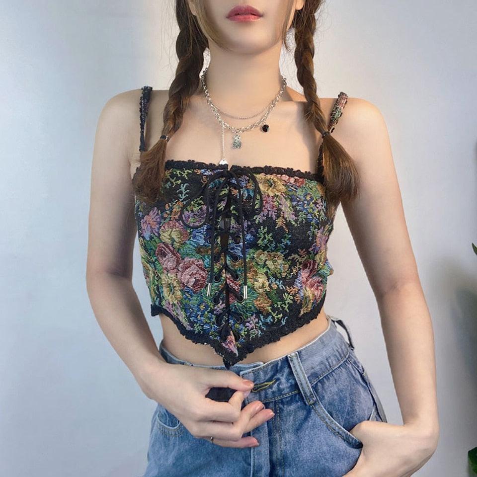 Cottagecore Lace Detailed Corset Top - KAYSMAR