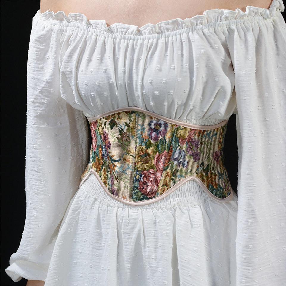 Cottagecore Ribbon Lace Up Waist Corset - KAYSMAR