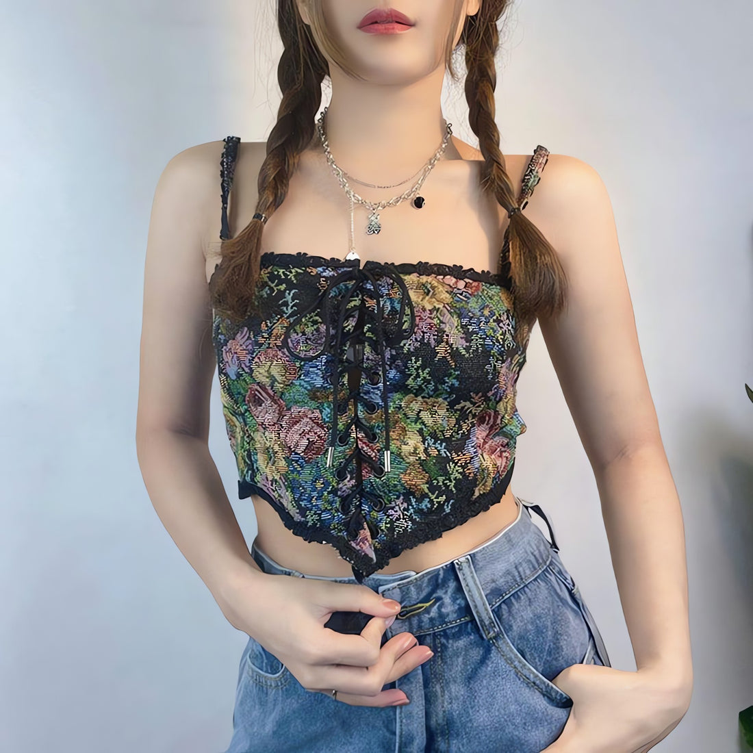 Cottagecore Lace Detailed Corset Top - KAYSMAR