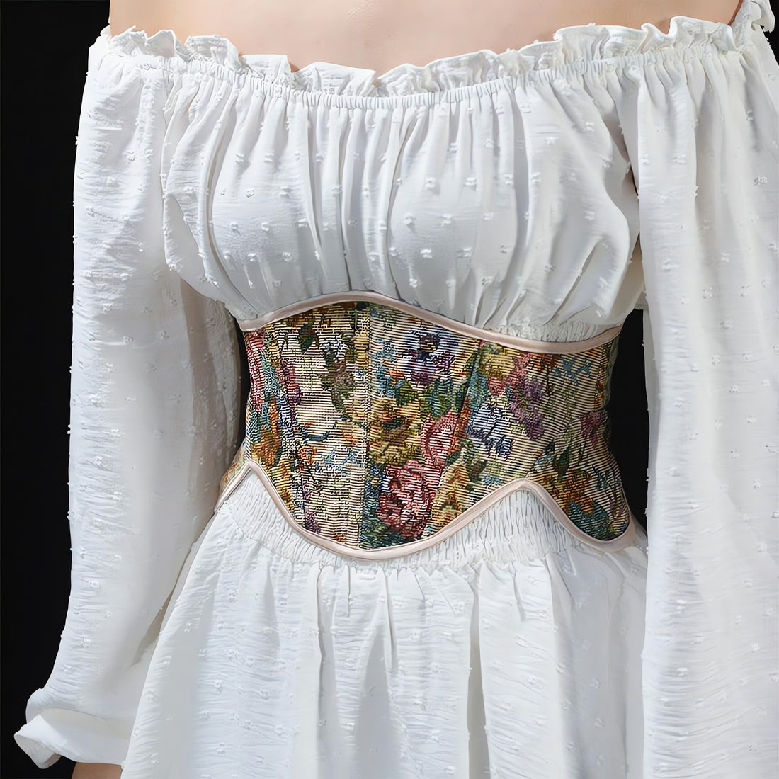 Cottagecore Ribbon Lace Up Waist Corset - KAYSMAR