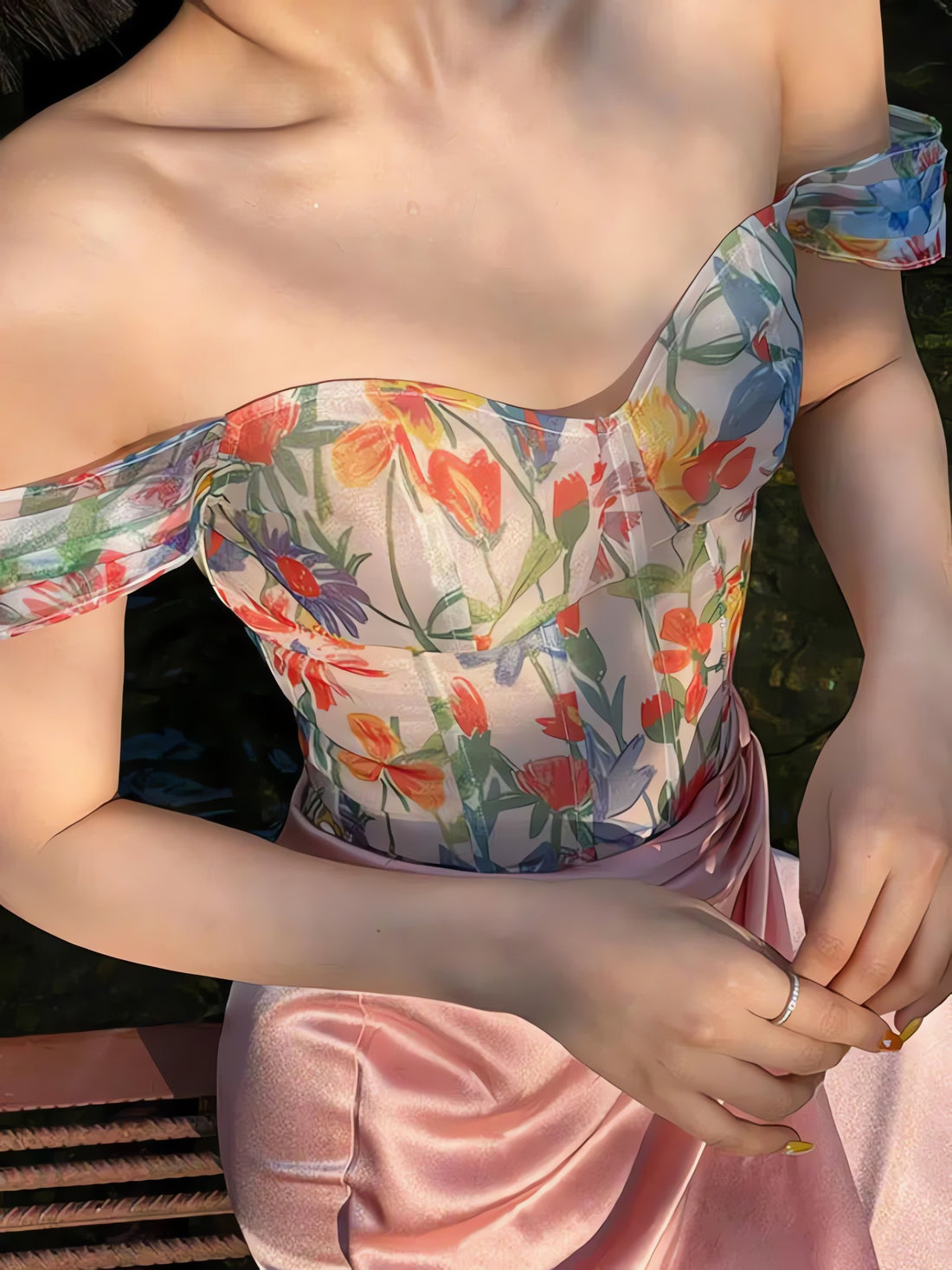 Cottagecore Spring Flowers Corset Top - KAYSMAR