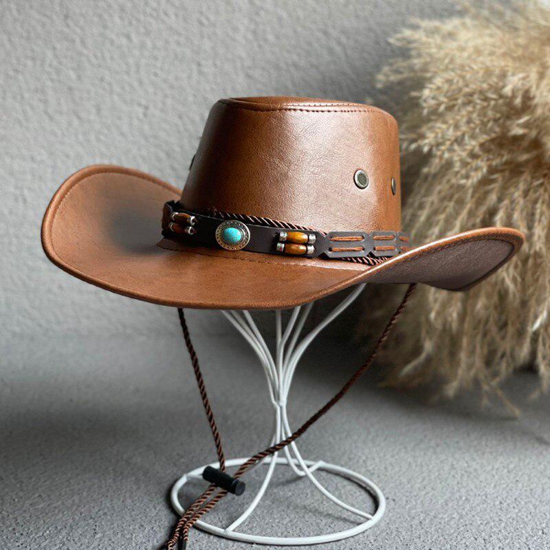 Cowgirl Adjustable Faux Leather Western Hat - KAYSMAR