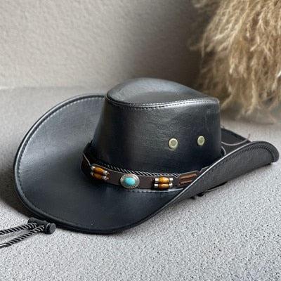 Cowgirl Adjustable Faux Leather Western Hat - KAYSMAR
