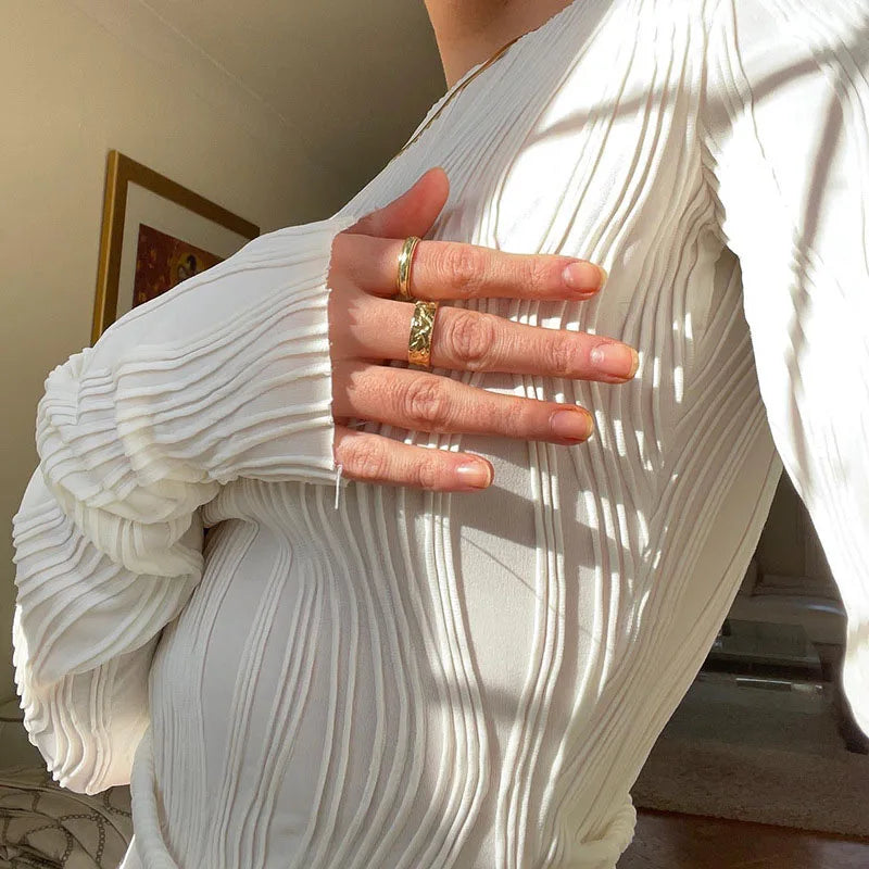 Crinkle Long Sleeve Top - KAYSMAR