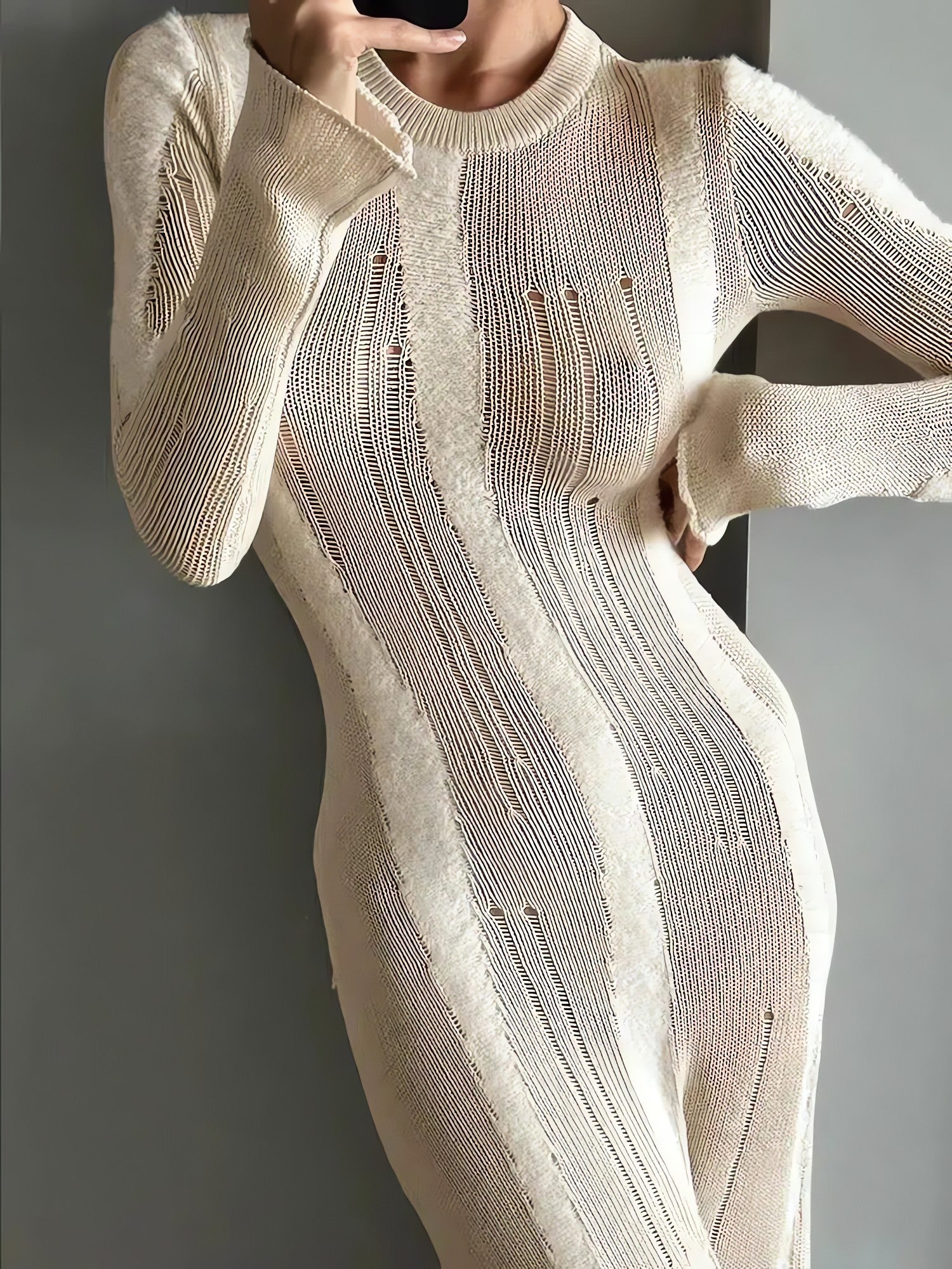 Crochet Distressed Maxi Dress - KAYSMAR