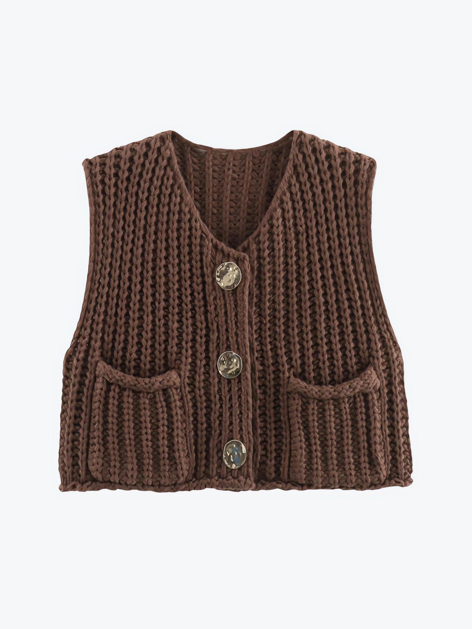 Crochet Sleeveless Cardigan - KAYSMAR