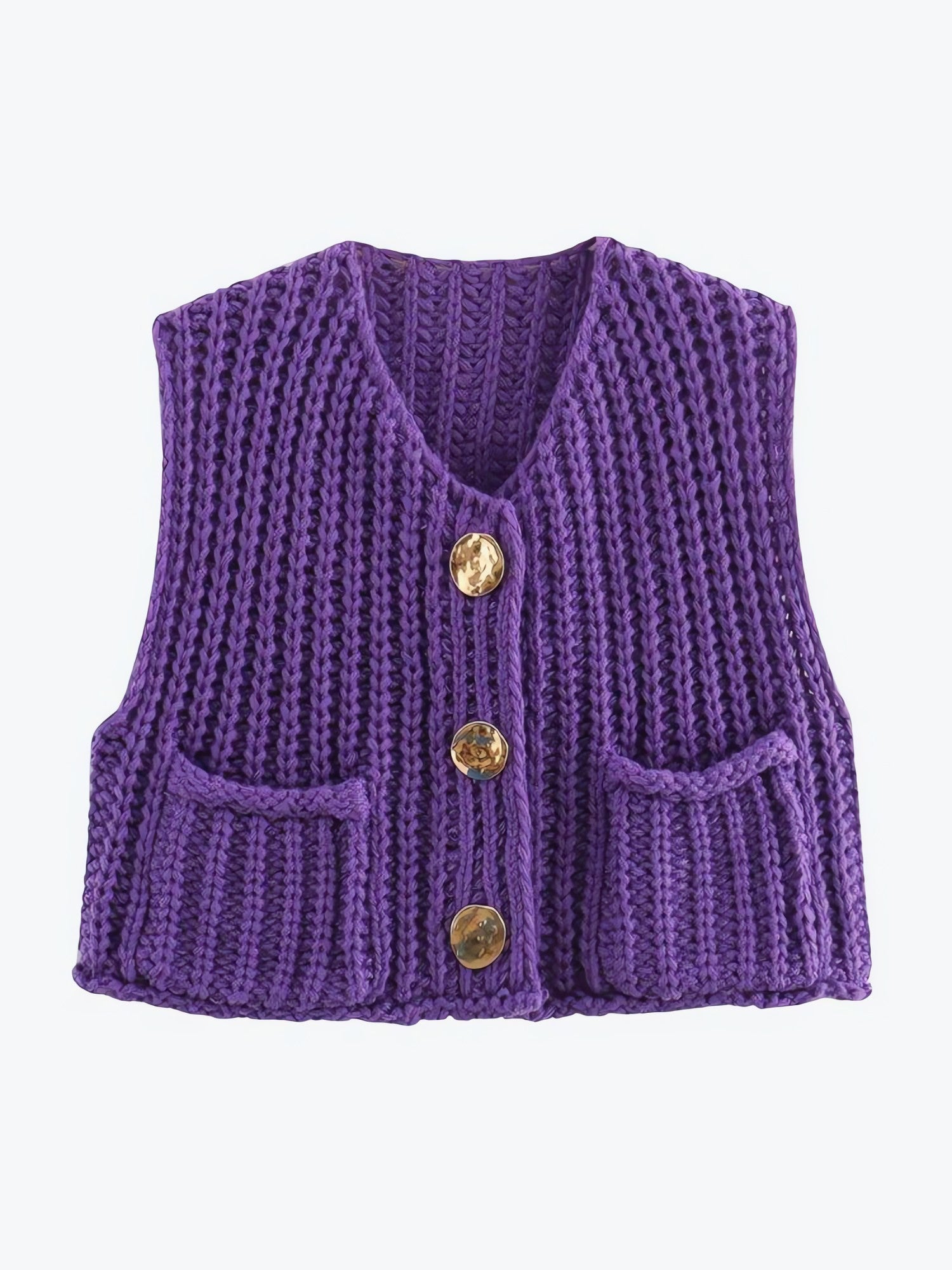 Crochet Sleeveless Cardigan - KAYSMAR