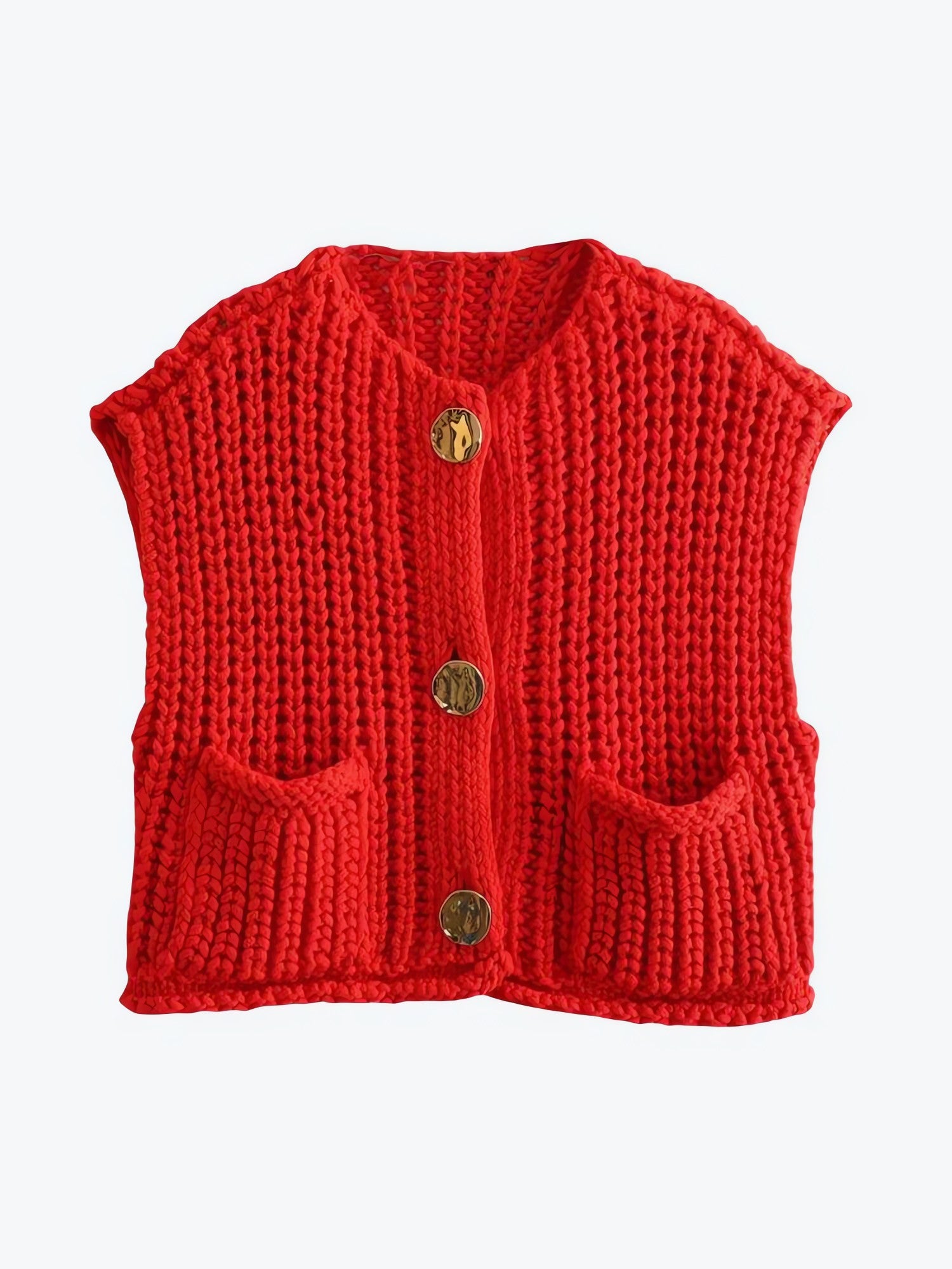 Crochet Sleeveless Cardigan - KAYSMAR