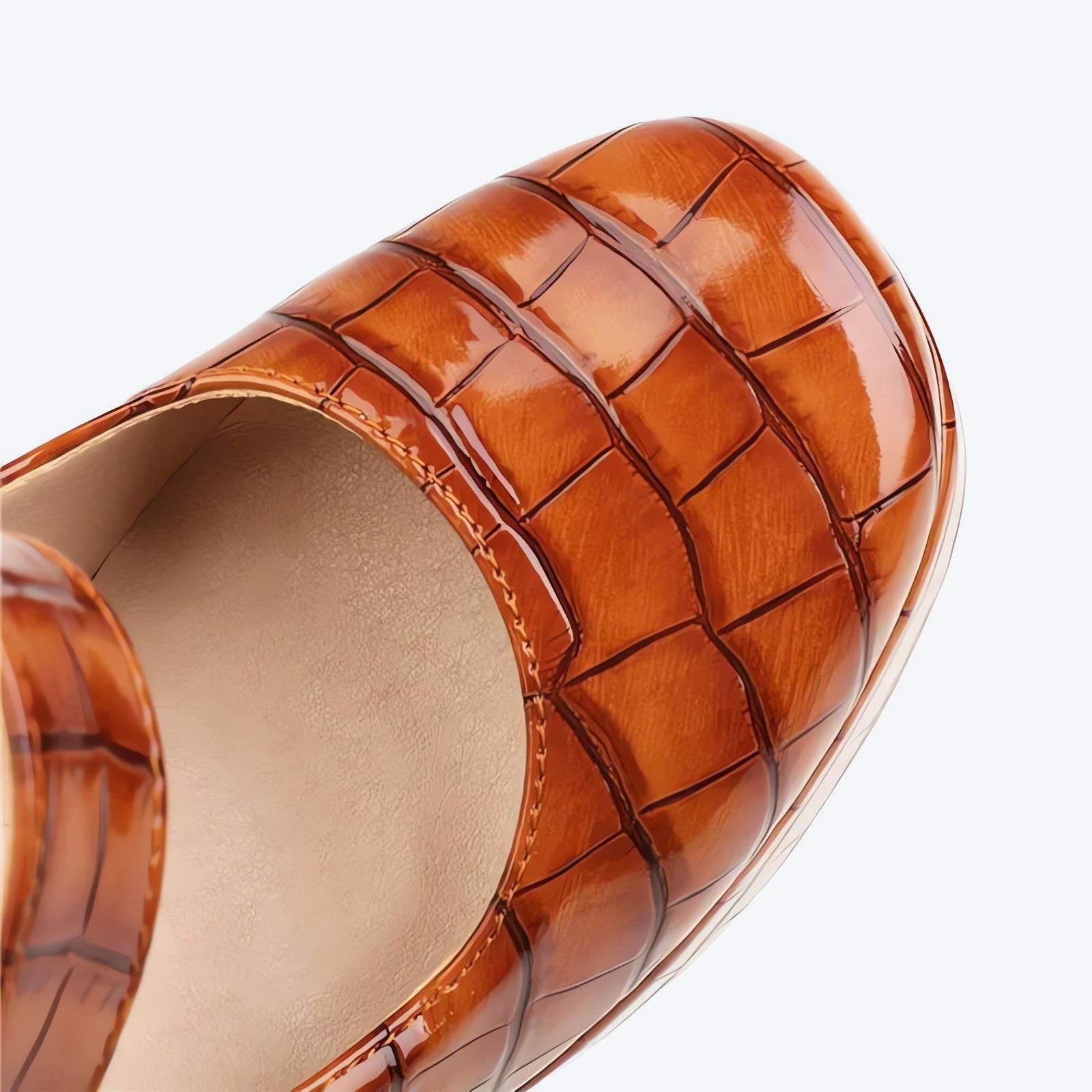 Crocodile Square Toe Platform High Heels - KAYSMAR