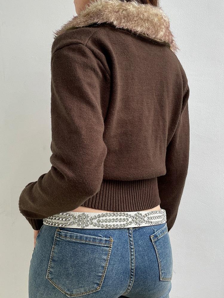 Cropped Design Zip-Up Cardigan - KAYSMAR