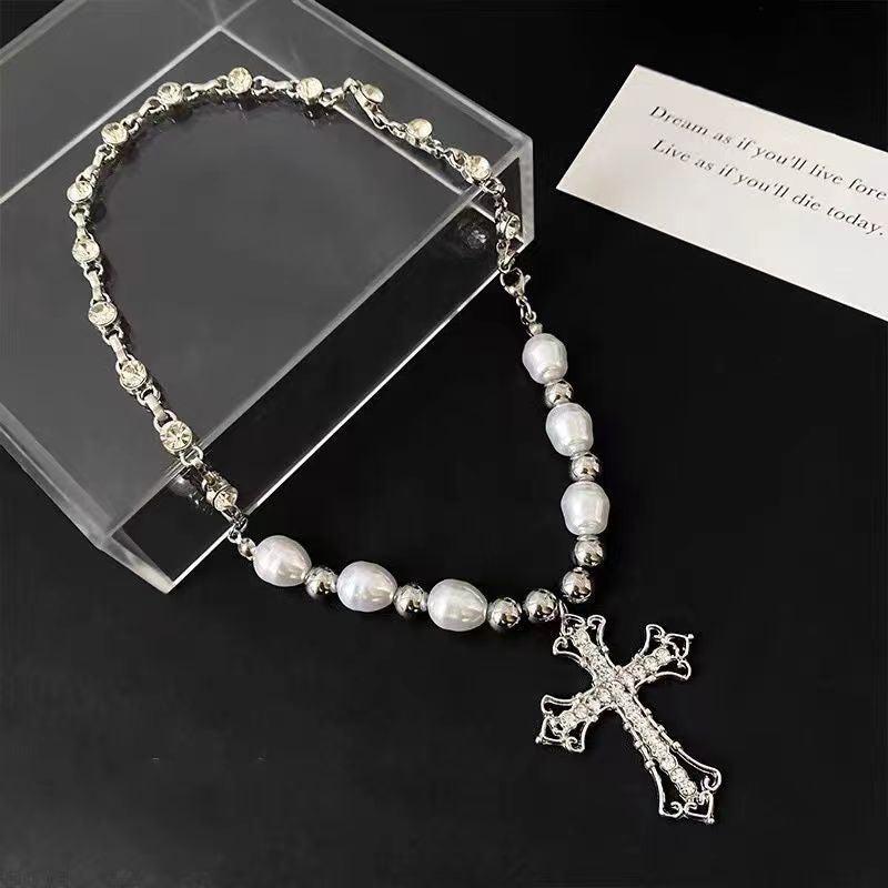 Cross Pearl Necklace - KAYSMAR