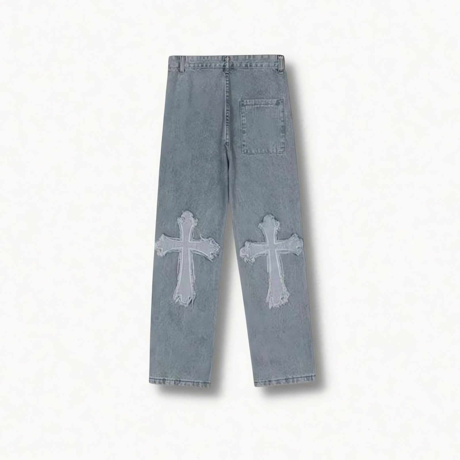 Cross Patchwork Baggy Jeans - KAYSMAR