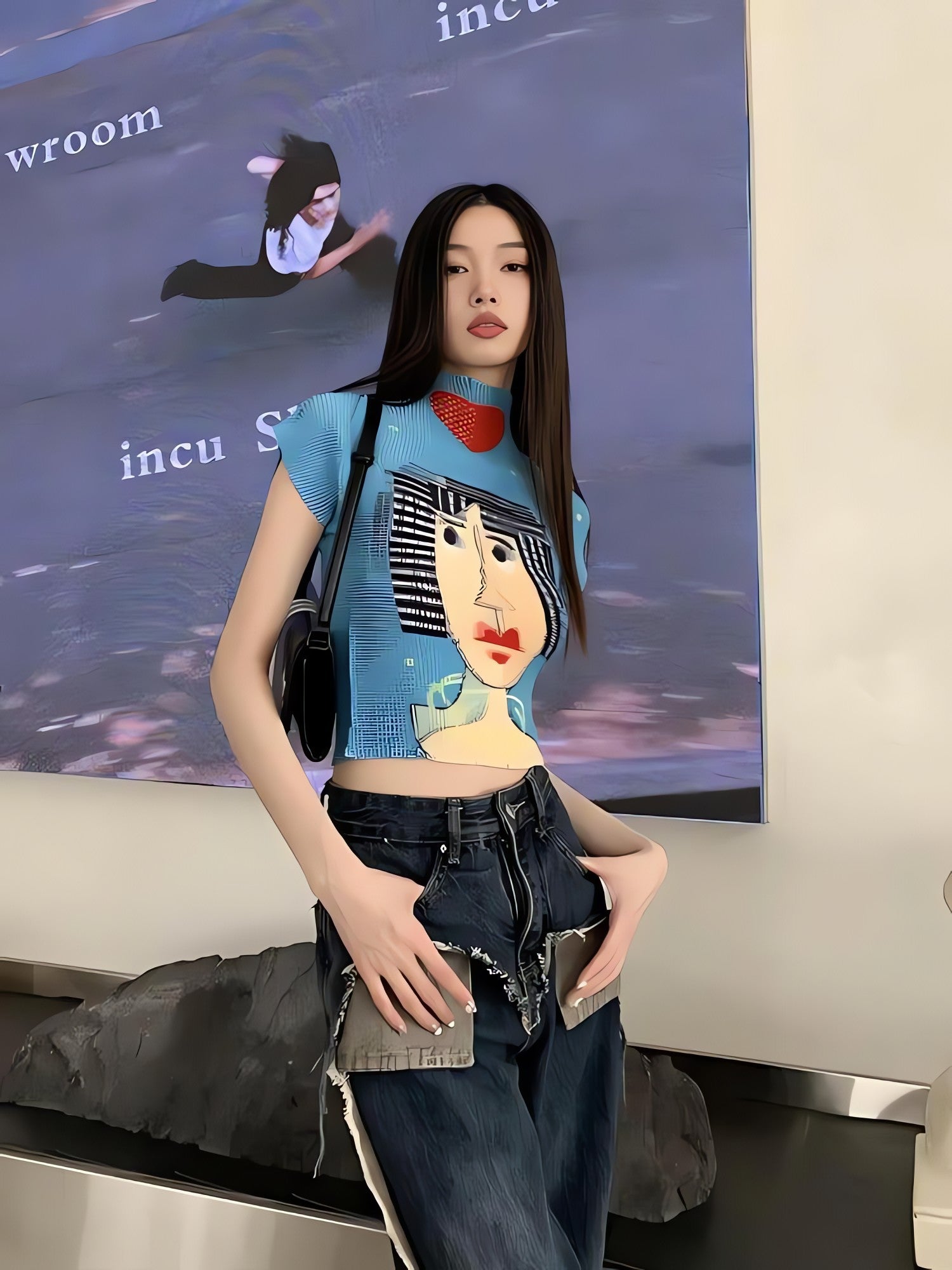 Cubist Woman Turtle Neck Top - KAYSMAR