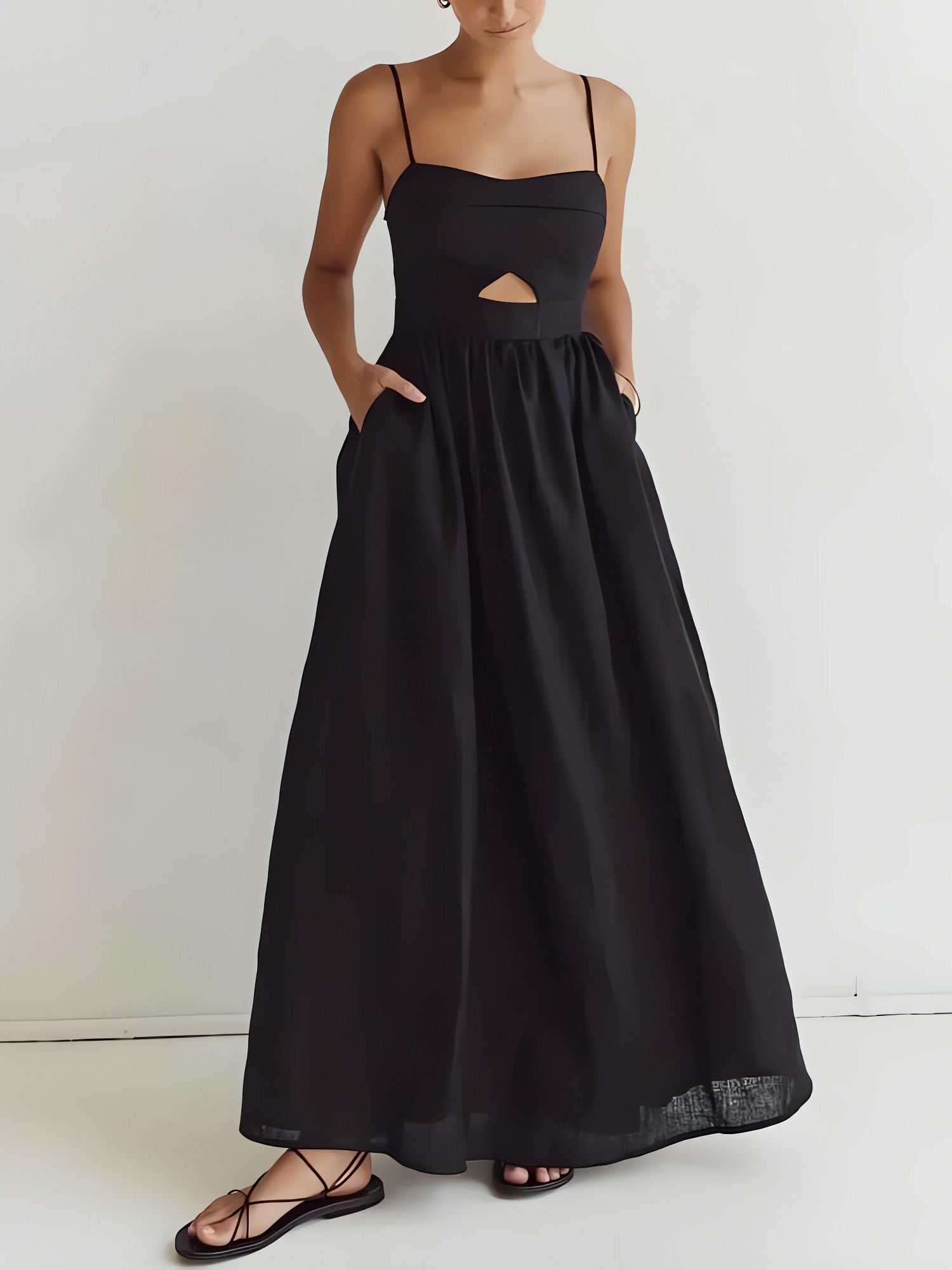 Cut Out Slit Maxi Dress - KAYSMAR