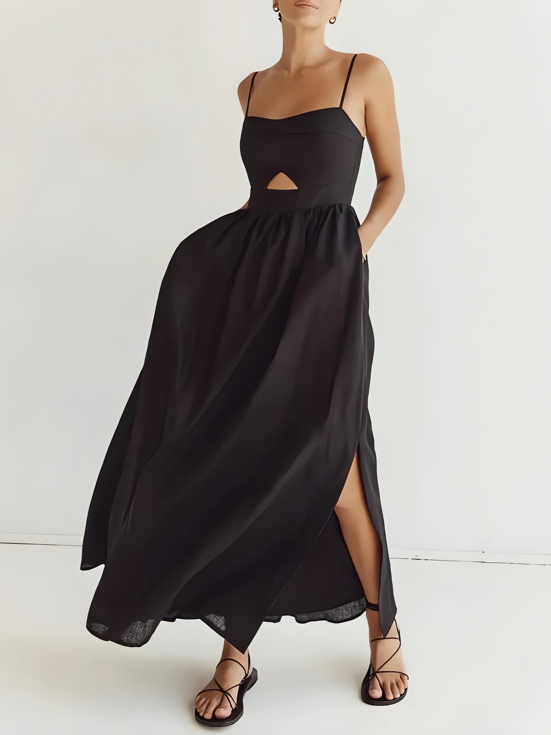 Cut Out Slit Maxi Dress - KAYSMAR