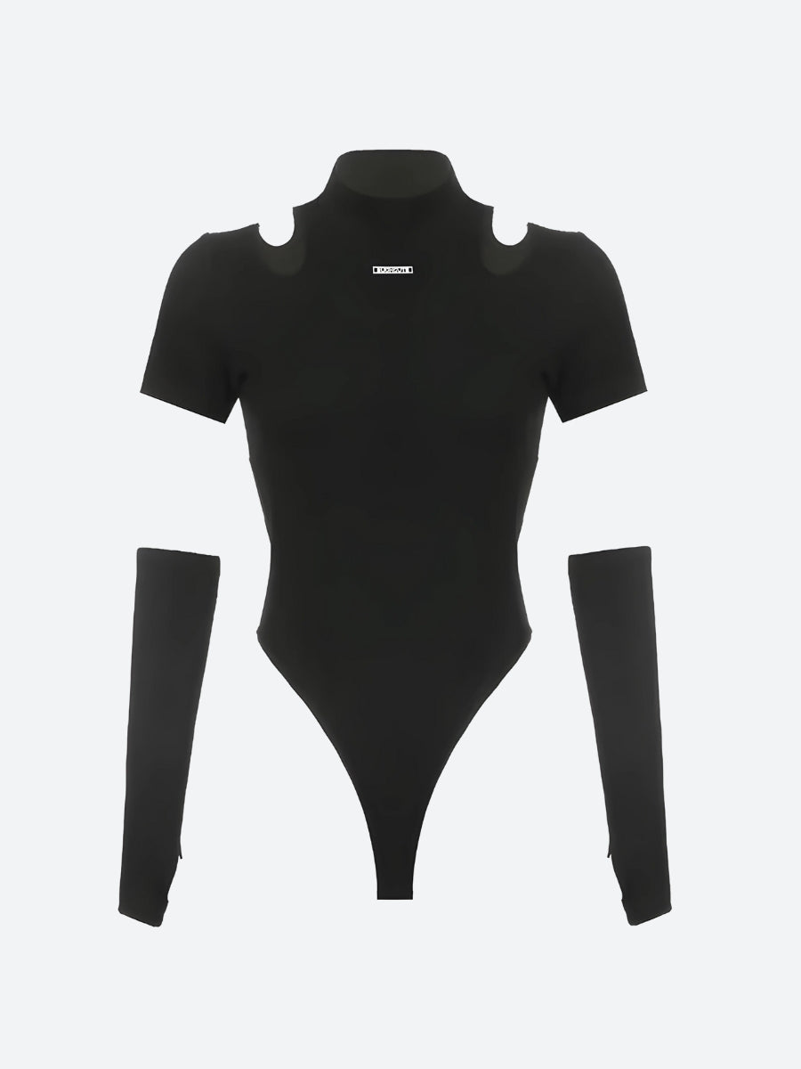 Cyberpunk Cut Out Corduroy Bodysuit - KAYSMAR