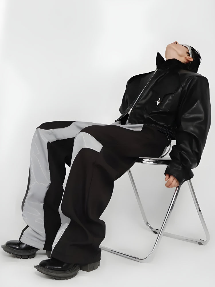 Cyberpunk Patchwork Wide Leg Pants - KAYSMAR